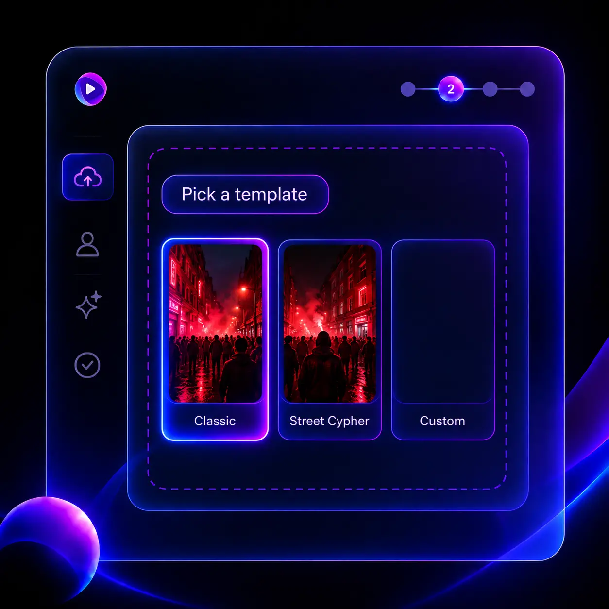 Выбрать шаблон в Bulin 47 AI Video Generator