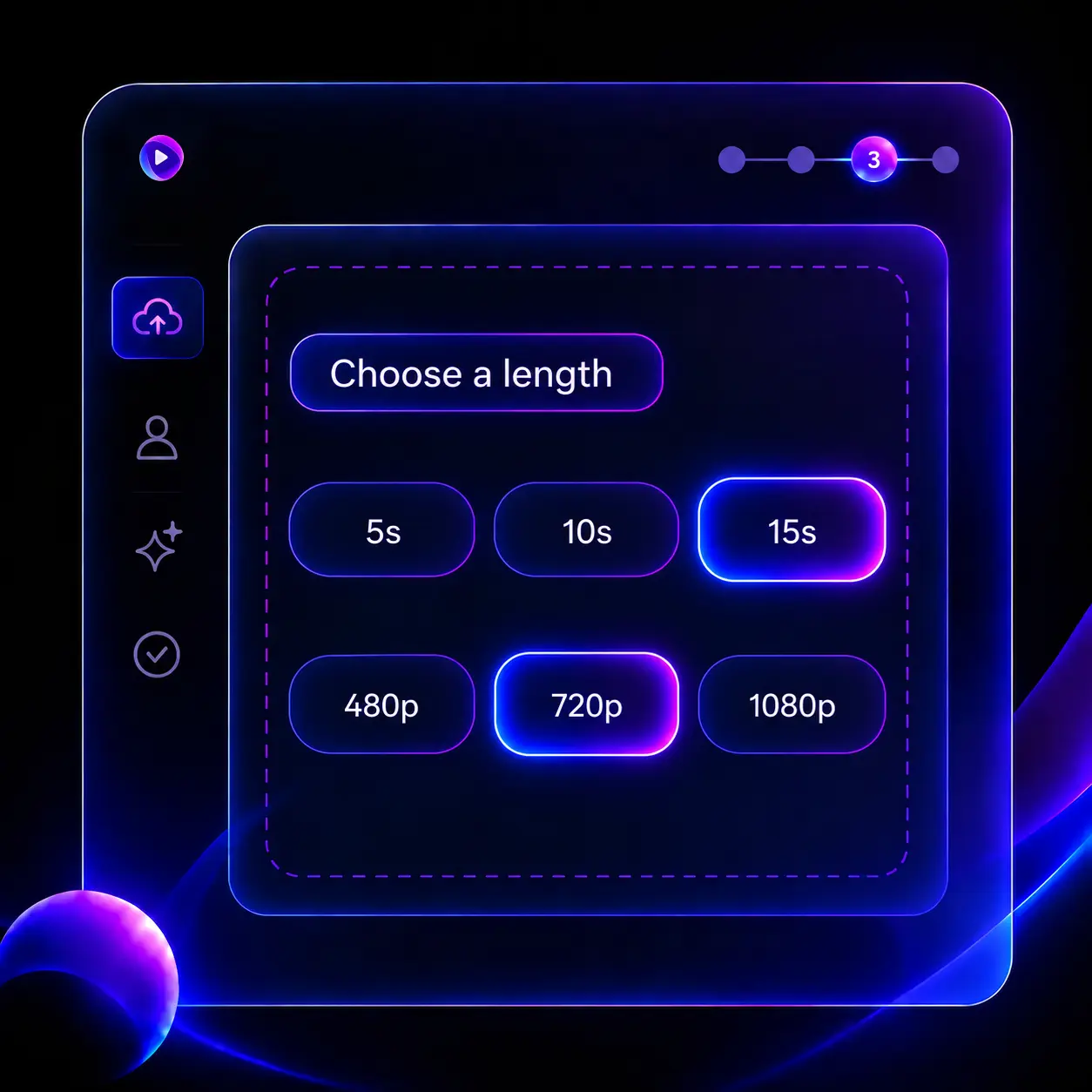 Choose a length and resolution for your Tiny Desk AI video