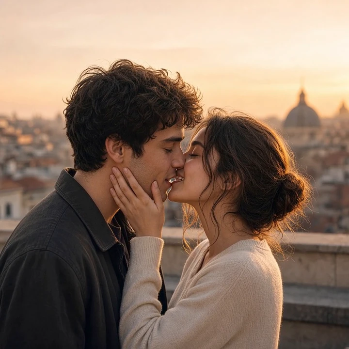 AI kissing video effect preview